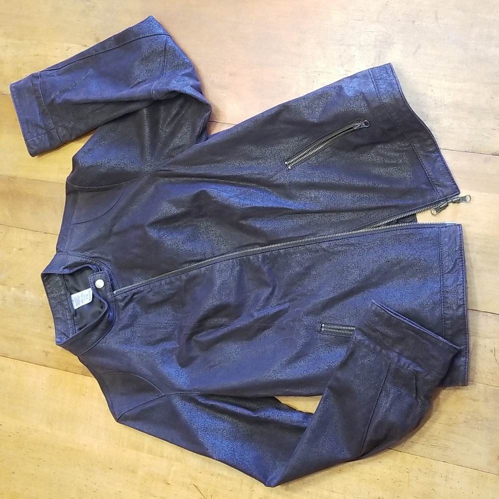 Brown Leather Jacket Sz Large